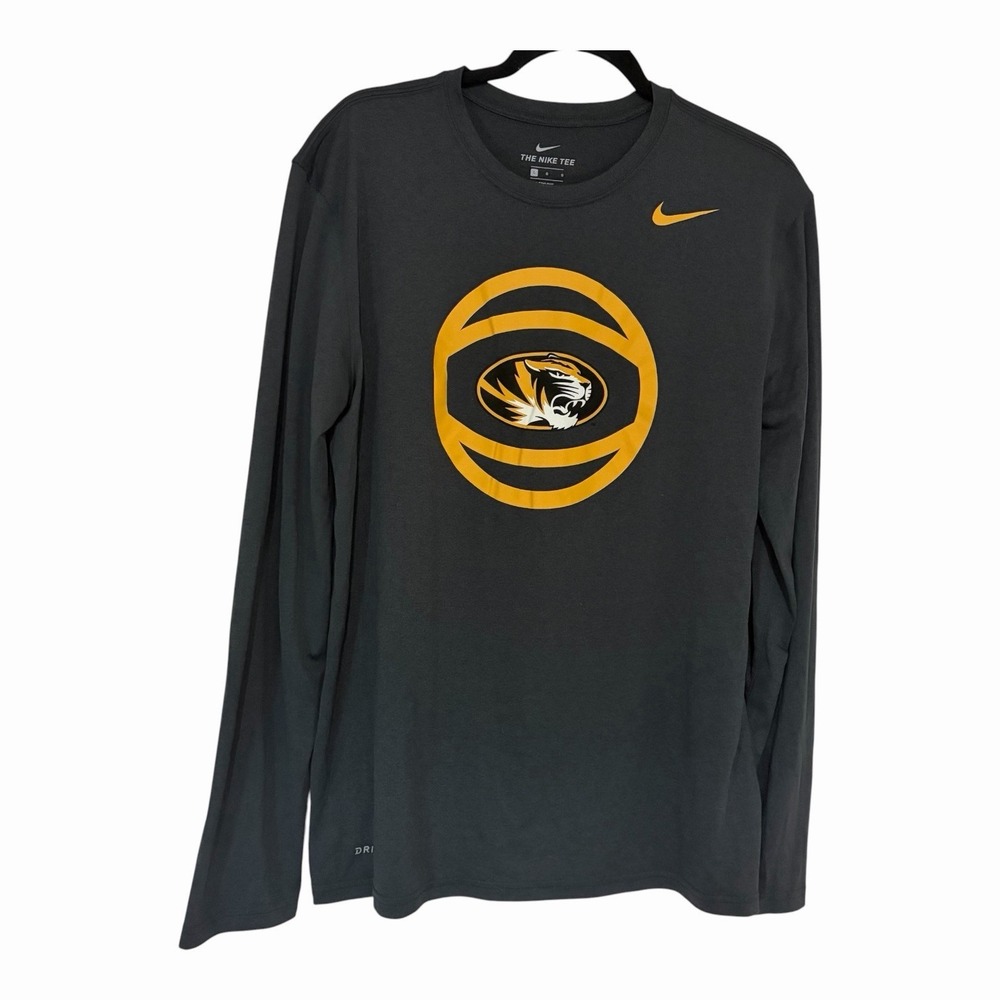 Missouri Tigers Shirt Mens L Black Nike Dri-Fit Mizzou Long Sleeve Sportswear